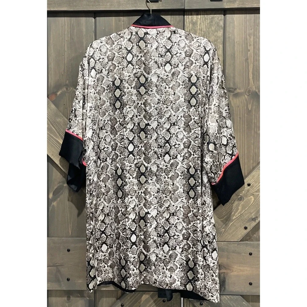 VICTORIA'S SECRET Satin Robe Snake Reversible Kimono Sleepwear‎ Women's XS/S